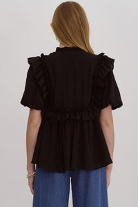 Havan Ruffle Top - Black