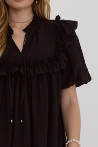 Havan Ruffle Top - Black