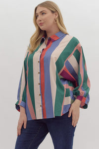Colorful Daze Button Up Top *Curvy*
