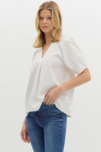 Olivia V-Neck Top - Off White