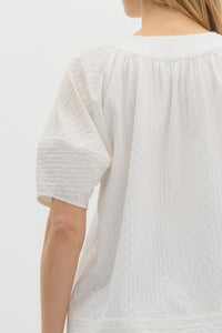 Olivia V-Neck Top - Off White