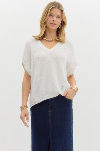 Neya Summer Sweater Top - Off White