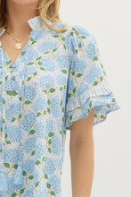 Load image into Gallery viewer, Blue Hydrangea Floral Top
