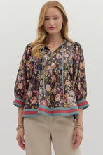Load image into Gallery viewer, Lainey Floral Blouse - Chocolate *Regular &amp; Curvy*