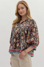 Load image into Gallery viewer, Lainey Floral Blouse - Chocolate *Regular &amp; Curvy*
