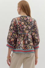 Load image into Gallery viewer, Lainey Floral Blouse - Chocolate *Regular &amp; Curvy*