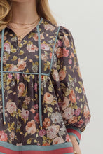 Load image into Gallery viewer, Lainey Floral Blouse - Chocolate *Regular &amp; Curvy*