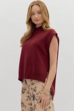 Load image into Gallery viewer, Elena Mock Neck Sweater Vest - Burgundy