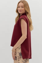 Load image into Gallery viewer, Elena Mock Neck Sweater Vest - Burgundy