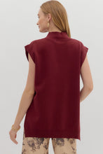 Load image into Gallery viewer, Elena Mock Neck Sweater Vest - Burgundy