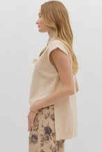 Load image into Gallery viewer, Elena Mock Neck Sweater Vest - Oatmeal