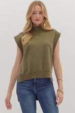 Load image into Gallery viewer, Elena Mock Neck Sweater Vest - Olive