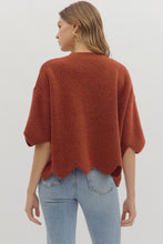 Load image into Gallery viewer, Serenity Scalloped Sweater - Rust