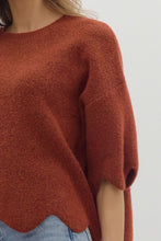 Load image into Gallery viewer, Serenity Scalloped Sweater - Rust