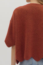 Load image into Gallery viewer, Serenity Scalloped Sweater - Rust