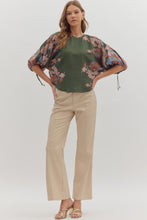 Load image into Gallery viewer, Jenny Botanical Print Top - Olive