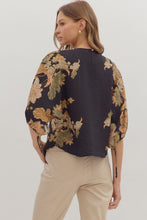 Load image into Gallery viewer, Jenny Botanical Print Top - Black