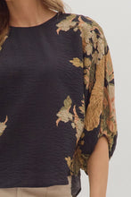 Load image into Gallery viewer, Jenny Botanical Print Top - Black