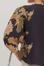 Load image into Gallery viewer, Jenny Botanical Print Top - Black