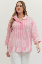 Load image into Gallery viewer, Miss Pearl Striped Top - Pink