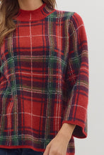 Load image into Gallery viewer, Pretty in Plaid Sweater - Red
