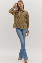 Load image into Gallery viewer, Sunflower Ruffle Button Down - Olive