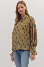 Load image into Gallery viewer, Sunflower Ruffle Button Down - Olive