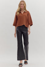 Load image into Gallery viewer, London Collared Top - Brown
