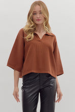 Load image into Gallery viewer, London Collared Top - Brown