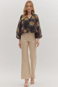 Alora Floral Top - Chocolate