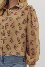 Load image into Gallery viewer, Jensen Floral Top - Taupe