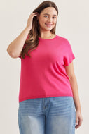 Margot Mini Sweater Top - Fuchsia
