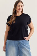 Margot Mini Sweater Top - Black