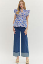 Load image into Gallery viewer, Iris Smocked Top - Royal Blue