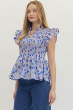 Load image into Gallery viewer, Iris Smocked Top - Royal Blue
