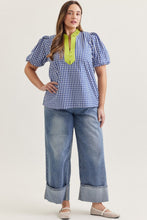 Load image into Gallery viewer, Gingham Dreams Top - Blue / Green