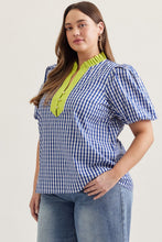 Load image into Gallery viewer, Gingham Dreams Top - Blue / Green
