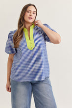 Load image into Gallery viewer, Gingham Dreams Top - Blue / Green