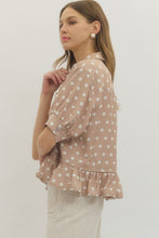 Load image into Gallery viewer, Dottie Ruffle Top - Taupe