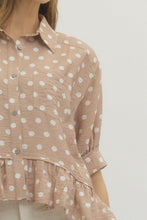 Load image into Gallery viewer, Dottie Ruffle Top - Taupe