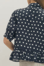 Load image into Gallery viewer, Dottie Ruffle Top - Navy