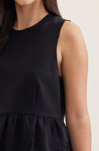 Load image into Gallery viewer, Lacey Trim Tank Top - Black
