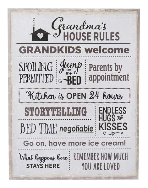 Ganz Grandma's House Rules Sign
