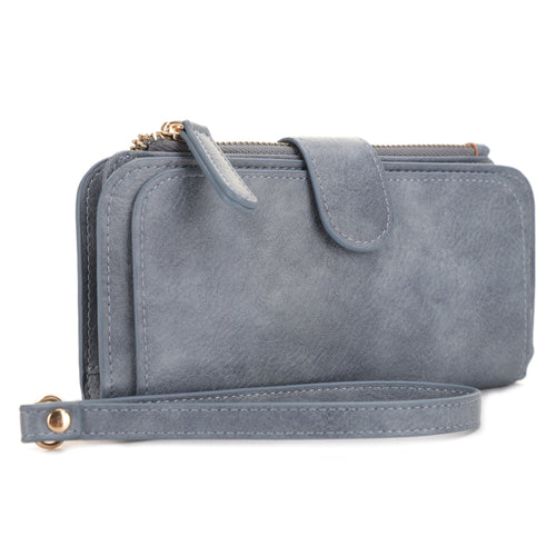 Annie Multi-Section Wallet - Dusty Blue