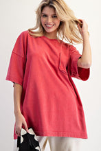 Load image into Gallery viewer, Boxy Faux Pocket Tee - Boho Red