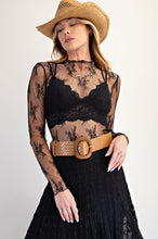 Load image into Gallery viewer, Lace Love Sheer Top - Black