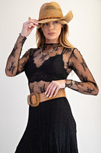Load image into Gallery viewer, Lace Love Sheer Top - Black