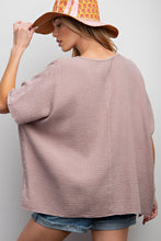 Load image into Gallery viewer, Amelia Mineral Washed Top - Mushroom *Curvy*
