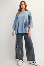 Load image into Gallery viewer, Starry Eyed Boxy Tee - Denim Blue