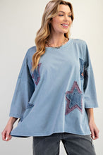 Load image into Gallery viewer, Starry Eyed Boxy Tee - Denim Blue